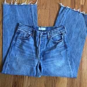 Levi’s wideleg raw edge jeans
